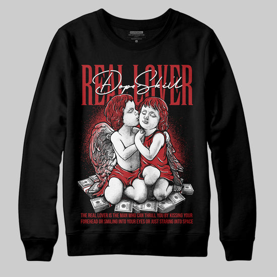Jordan 12 Retro Flu Game (2025) DopeSkill Sweatshirt Real Lover Graphic Streetwear - Black
