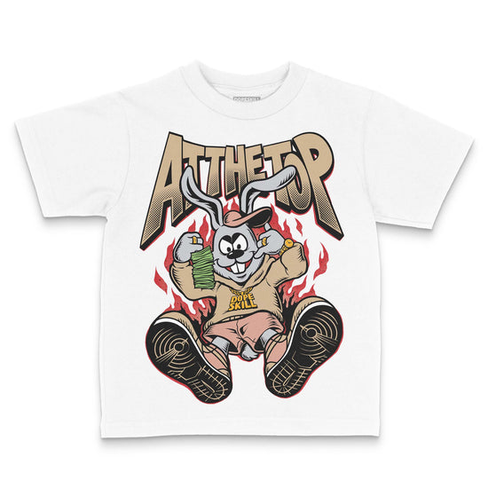 TAN Sneakers DopeSkill Toddler Kids T-shirt At The Top Graphic Streetwear - White
