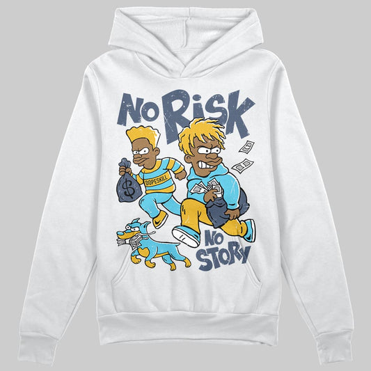 Jordan 11 Retro Gamma Blue (2025) DopeSkill Hoodie Sweatshirt No Risk No Story Graphic Streetwear - White 