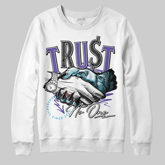 Jordan 8 Retro 'Aqua' 2025 DopeSkill Sweatshirt Trust No One Graphic Streetwear - White