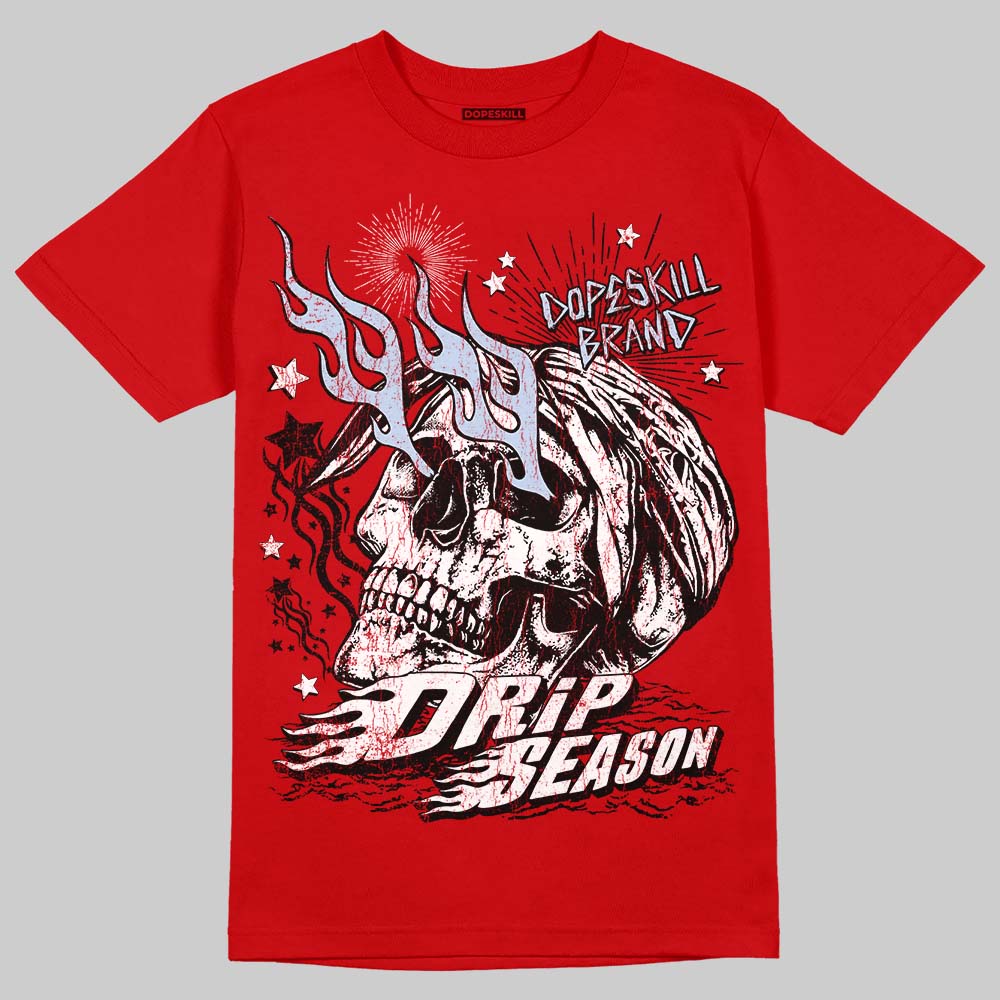 Jordan 5 Retro Fire Red Black Tongue (2025) DopeSkill T-Shirt Drip Season Graphic Streetwear - Red