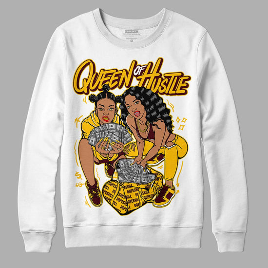 Dunk Yellow Bordeaux DopeSkill Sweatshirt Queen Of Hustle Graphic Streetwear - White