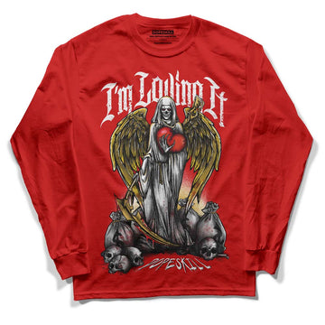 Red Sneakers DopeSkill Red Long Sleeve T-Shirt New I'm Loving It Graphic Streetwear