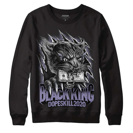 Jordan 5 Retro Low Indigo Haze DopeSkill Sweatshirt Black King Graphic Streetwear - Black