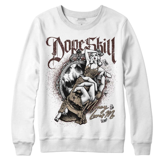 Jordan 1 High OG “Latte” DopeSkill Sweatshirt Money Loves Me Graphic Streetwear - White