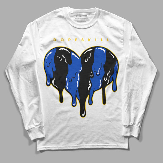 Jordan 14 “Laney” DopeSkill Long Sleeve T-Shirt Slime Drip Heart Graphic Streetwear - White 