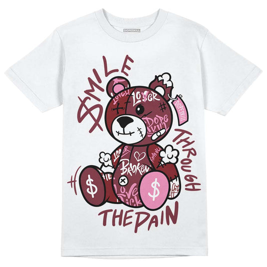 Jordan 1 Retro High OG “Team Red” DopeSkill T-Shirt Smile Through The Pain Graphic Streetwear - White