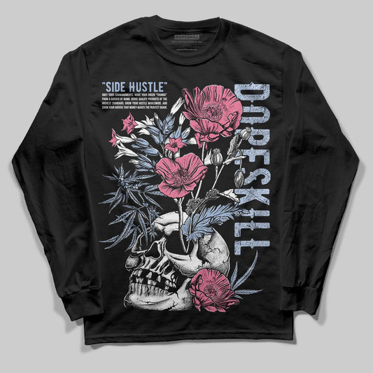 Jordan 3 GS “Denim/Pink Glow” DopeSkill Long Sleeve T-Shirt Side Hustle Graphic Streetwear - Black