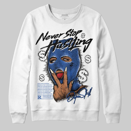 Jordan 1 Low Travis Scott x Fragment DopeSkill Sweatshirt Never Stop Hustling Graphic Streetwear - White