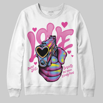 Dunk Low GS 'Triple Pink' DopeSkill Sweatshirt Love Graphic Streetwear - White