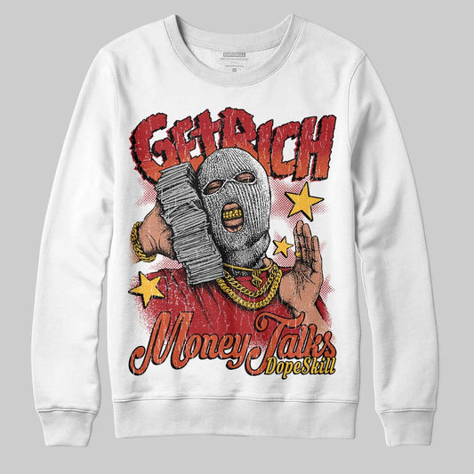 Nigel Sylvester x Air Jordan 4 ‘Brick by Brick’ DopeSkill Sweatshirt Get Rich Graphic Streetwear - White 