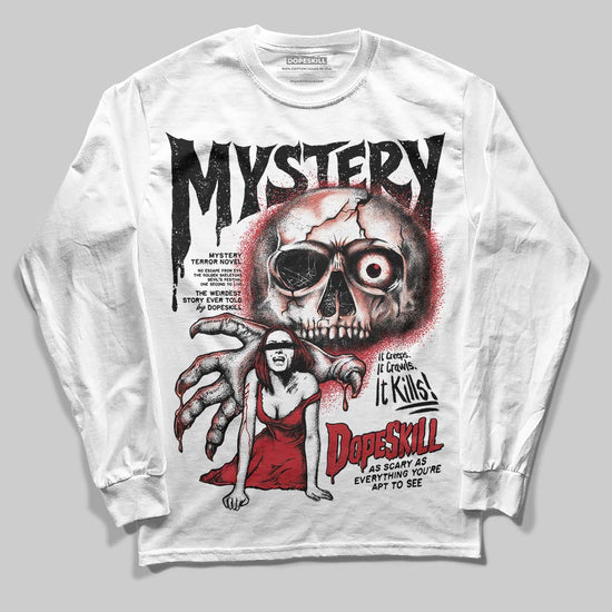 Jordan 5 Retro Fire Red Black Tongue (2025) DopeSkill Long Sleeve T-Shirt Mystery Ghostly Grasp Graphic Streetwear - White