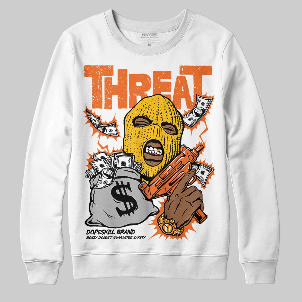 Orange, Black and White Sneakers DopeSkill Sweatshirt Under Threat Graphic Streetwear - White