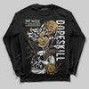 Jordan 5 “Earth/Metallic Gold” DopeSkill Long Sleeve T-Shirt Side Hustle Graphic Streetwear - Black