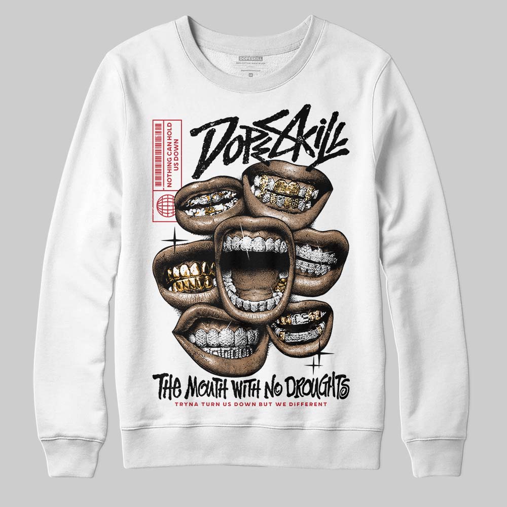 Jordan 14 Retro ‘Black Toe’ DopeSkill Sweatshirt The Mouth With No Droughts Graphic Streetwear - White