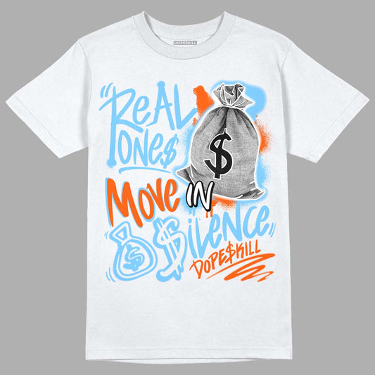 Dunk Low Futura University Blue DopeSkill T-Shirt Real Ones Move In Silence Graphic Streetwear - White