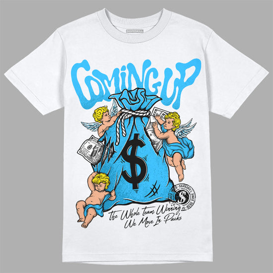 Jordan 1 High Retro OG “University Blue” DopeSkill T-Shirt Money Bag Coming Up Graphic Streetwear - White 