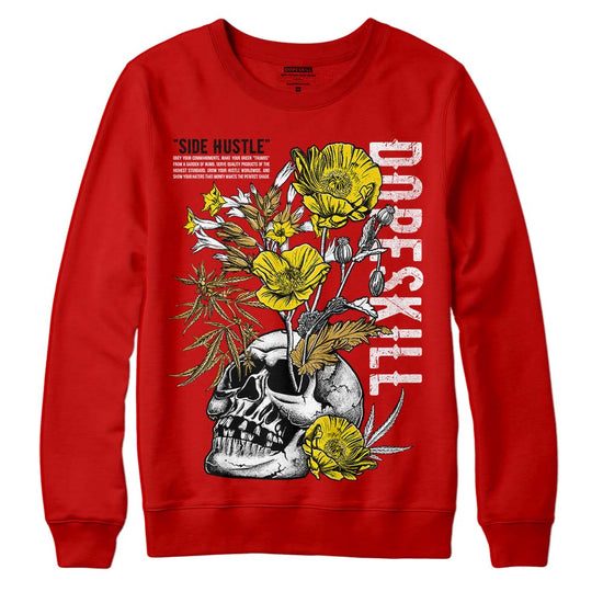 Red Sneakers DopeSkill Red Sweatshirt Side Hustle Graphic Streetwear 