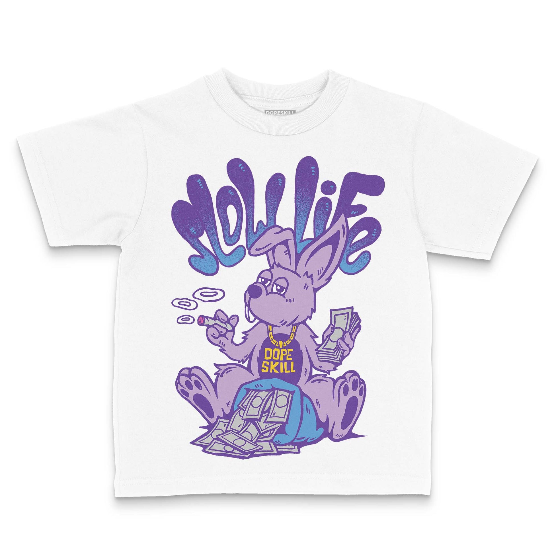 PURPLE Sneakers DopeSkill Toddler Kids T-shirt Slow Life Graphic Streetwear - White