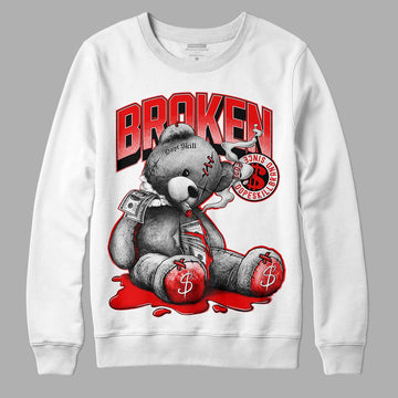 Jordan 12 “Cherry” DopeSkill Sweatshirt Sick Bear Graphic Streetwear - White 