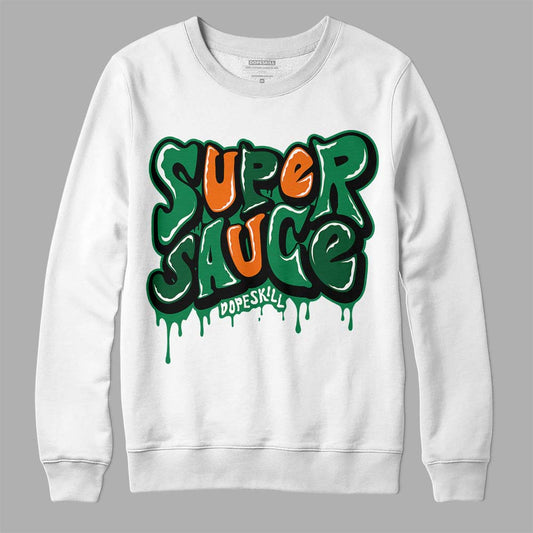 Green Sneakers DopeSkill Sweatshirt Super Sauce Graphic Streetwear - White 