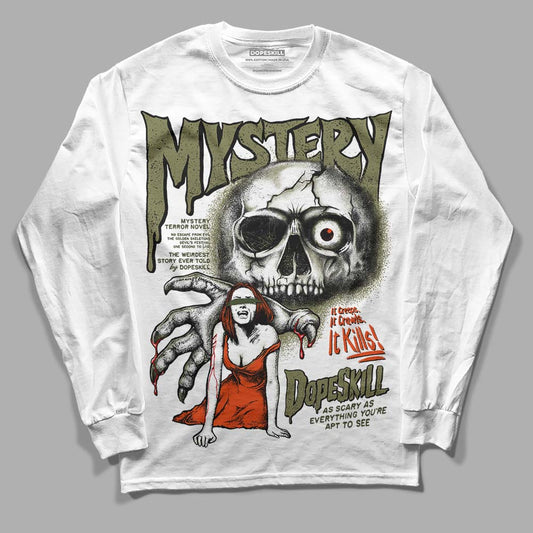 Olive Sneakers DopeSkill Long Sleeve T-Shirt Mystery Ghostly Grasp Graphic Streetwear - White