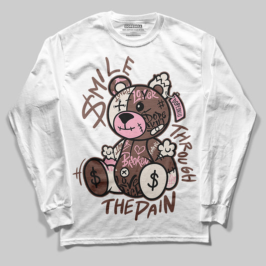 Adidas Campus 00s Dust Cargo Clear ‘Pink’ DopeSkill Long Sleeve T-Shirt Smile Through The Pain Graphic Streetwear - White 