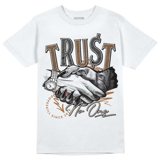 Jordan 3 Retro Palomino DopeSkill T-Shirt Trust No One Graphic Streetwear - White