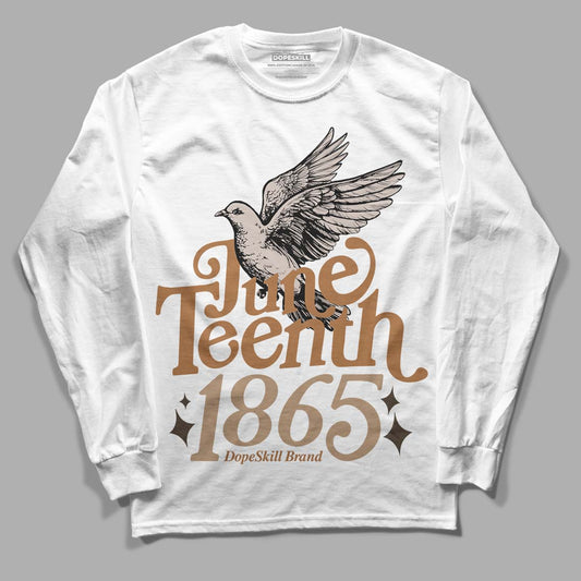 Jordan 3 Retro Palomino DopeSkill Long Sleeve T-Shirt Juneteenth 1865 Graphic Streetwear - White