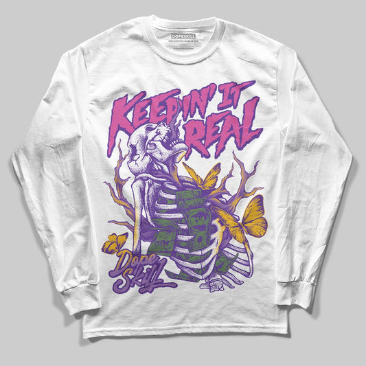 PURPLE Sneakers DopeSkill Long Sleeve T-Shirt Keepin' It Real Graphic Streetwear - White