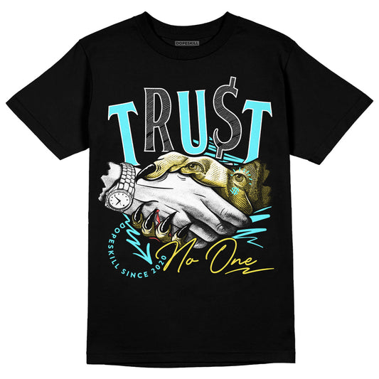 Jordan 5 Aqua DopeSkill T-Shirt Trust No One Graphic Streetwear - Black