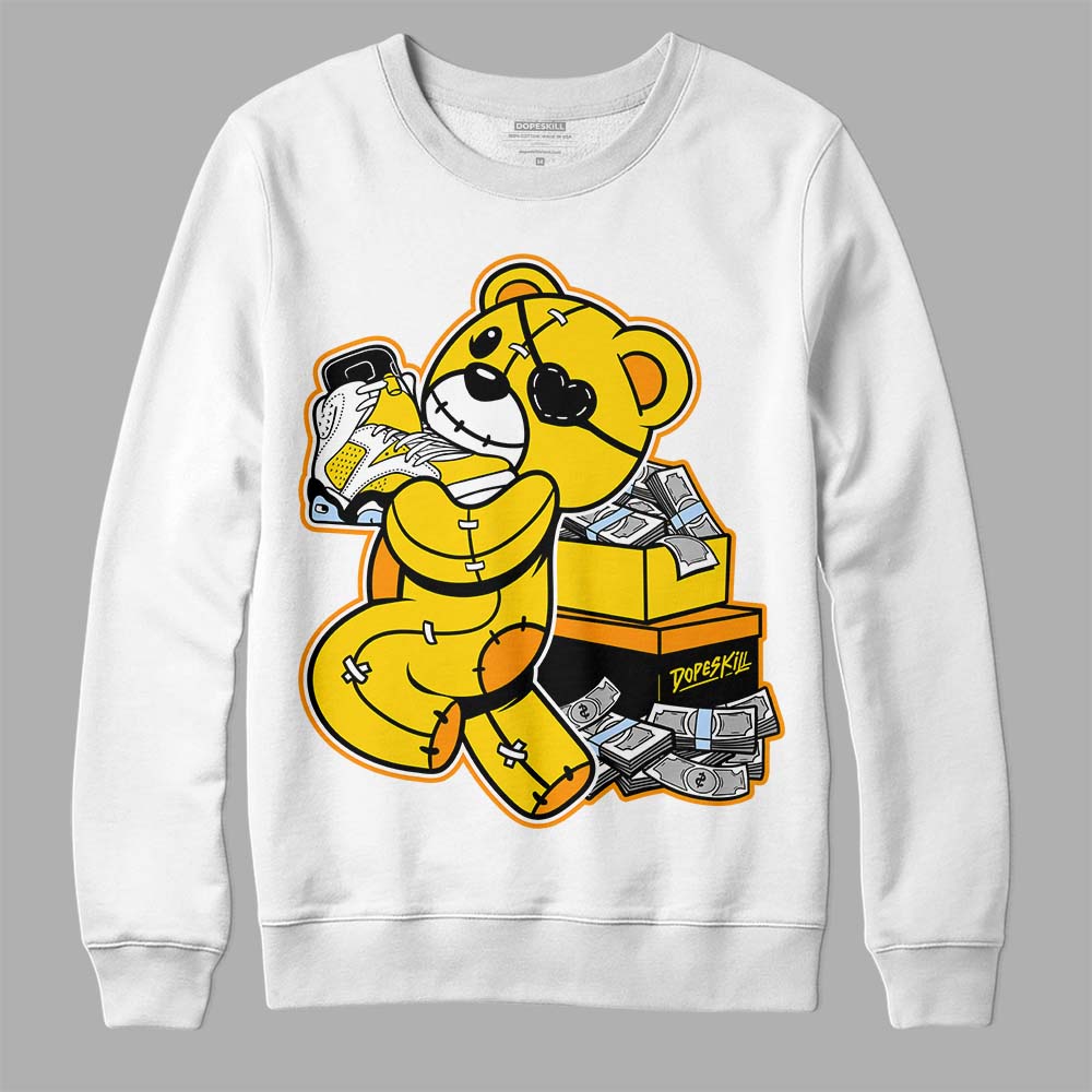 Jordan 6 “Yellow Ochre” DopeSkill Sweatshirt Bear Steals Sneaker Graphic Streetwear - White