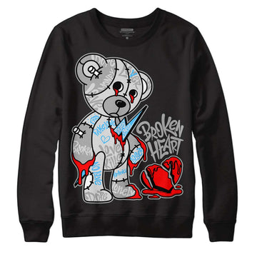 Dunk Low ‘Pure Platinum’ DopeSkill Sweatshirt Broken Heart Graphic Streetwear - Black