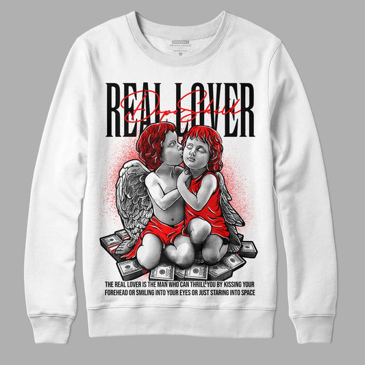 Jordan 1 Retro High OG "Satin Bred" DopeSkill Sweatshirt Real Lover Graphic Streetwear - White