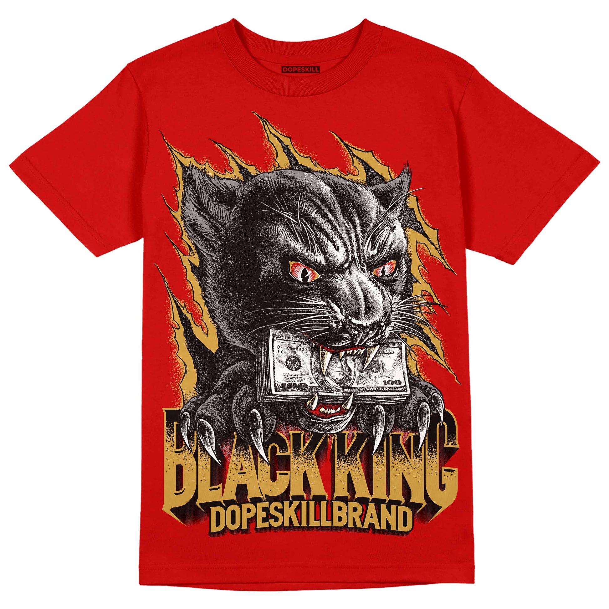 Red Sneakers DopeSkill Red T-shirt Black King Graphic Streetwear