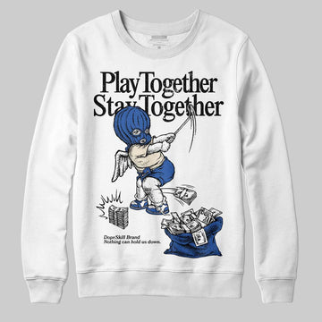 Jordan 1 Low Travis Scott x Fragment DopeSkill Sweatshirt Play together, Stay together Graphic Streetwear - White