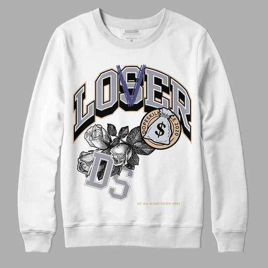 Jordan 4 Retro Frozen Moments DopeSkill Sweatshirt Loser Lover Graphic Streetwear - White 