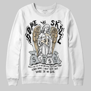 Jordan 5 Retro Reverse Metallic DopeSkill Sweatshirt Angels Graphic Streetwear - White