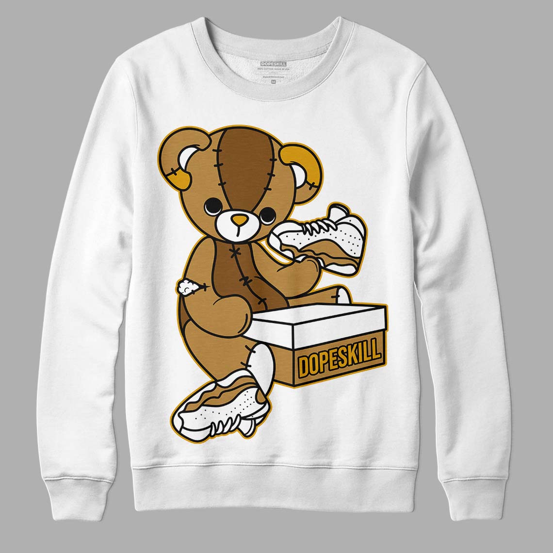 Jordan 13 Wheat 2023 DopeSkill Sweatshirt Sneakerhead BEAR Graphic Streetwear - White