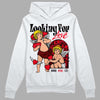 Jordan 4 Red Thunder DopeSkill Hoodie Sweatshirt Looking For Love Graphic Streetwear - White