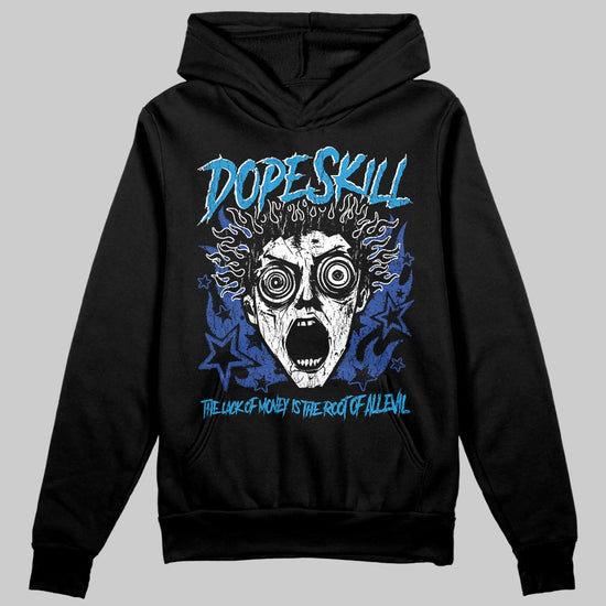 Royal Blue Sneakers DopeSkill Hoodie Sweatshirt Root of Evil Graphic Streetwear - Black