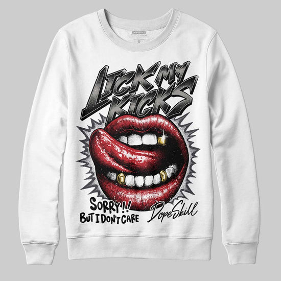 Jordan 3 Retro Black Cat DopeSkill Sweatshirt Lick My Kicks Graphic Streetwear - White