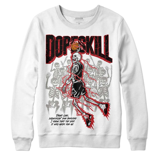 Jordan 12 “Red Taxi” DopeSkill Sweatshirt Thunder Dunk Graphic Streetwear - White