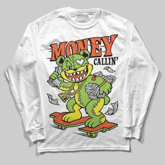 Neon Green Sneakers DopeSkill Long Sleeve T-Shirt Money Callin' Graphic Streetwear - White