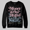 Jordan 4 Retro Valentine's Day (2026) (GS) DopeSkill Sweatshirt Money Is Our Motive Typo Graphic Streetwear - Black