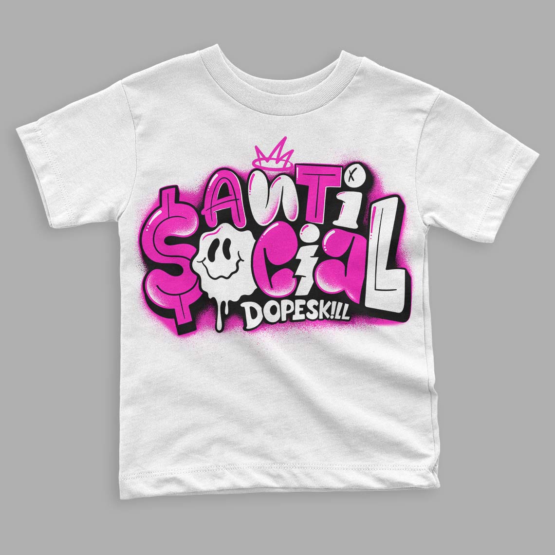 Dunk Low GS “Active Fuchsia” DopeSkill Toddler Kids T-shirt Anti Social Graphic Streetwear - White