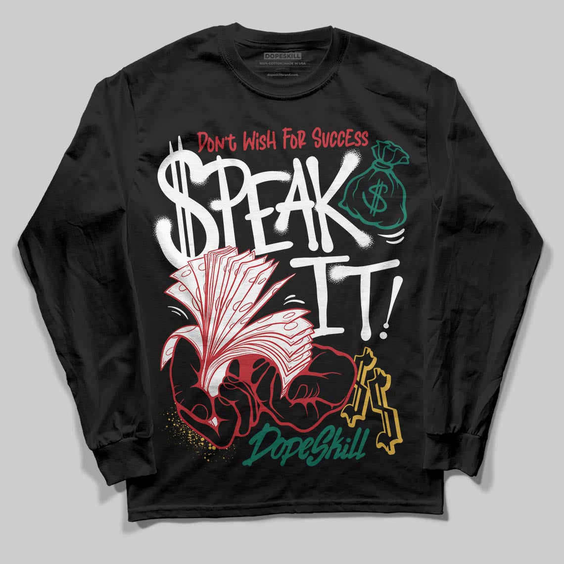 Jordan 3 Mexico 'El Vuelo' DopeSkill Long Sleeve T-Shirt Speak It Graphic Streetwear - Black