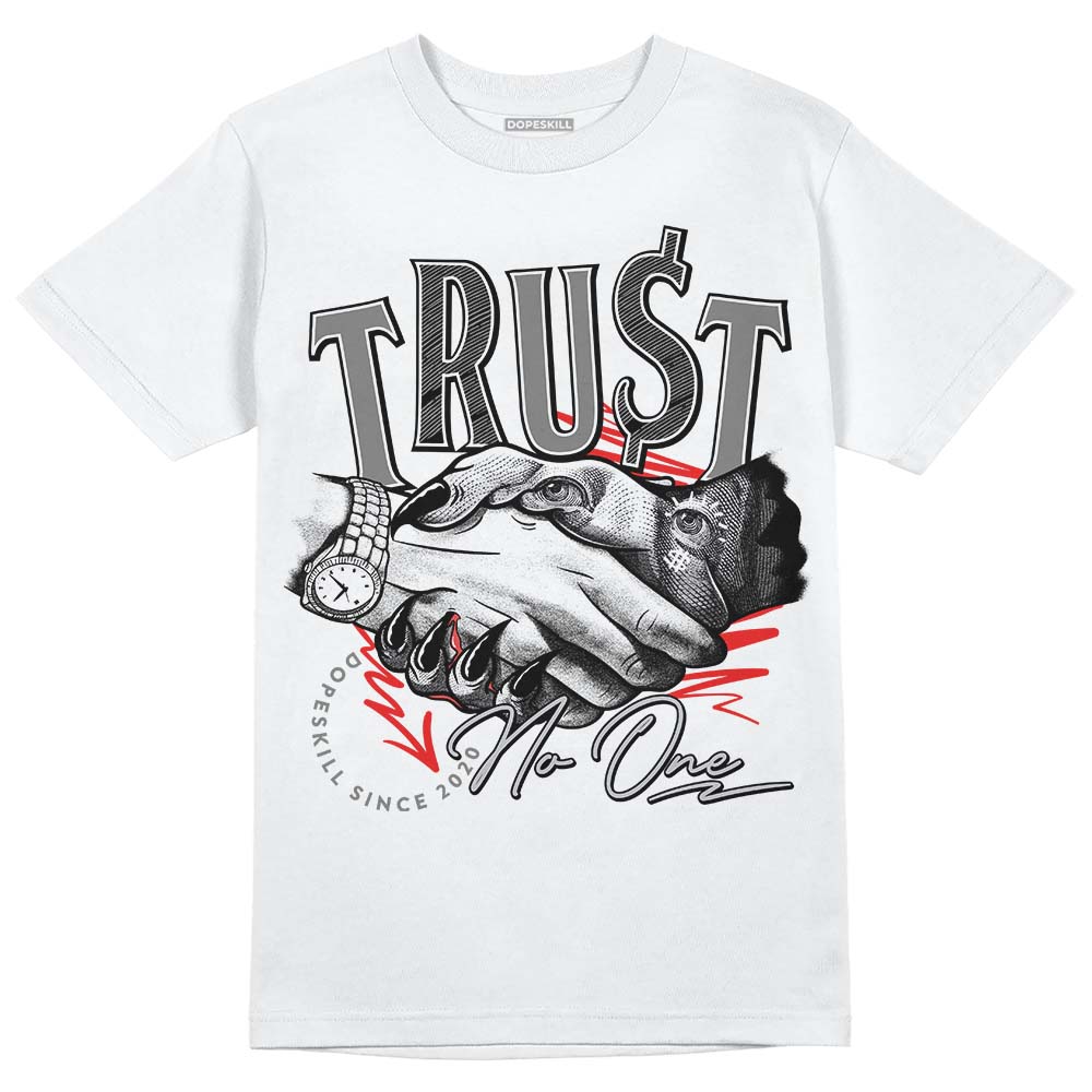 Grey Sneakers DopeSkill T-Shirt Trust No One Graphic Streetwear - White