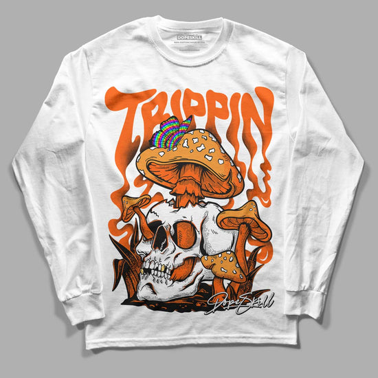 Jordan 12 Retro Brilliant Orange DopeSkill Long Sleeve T-Shirt Trippin Graphic Streetwear - White