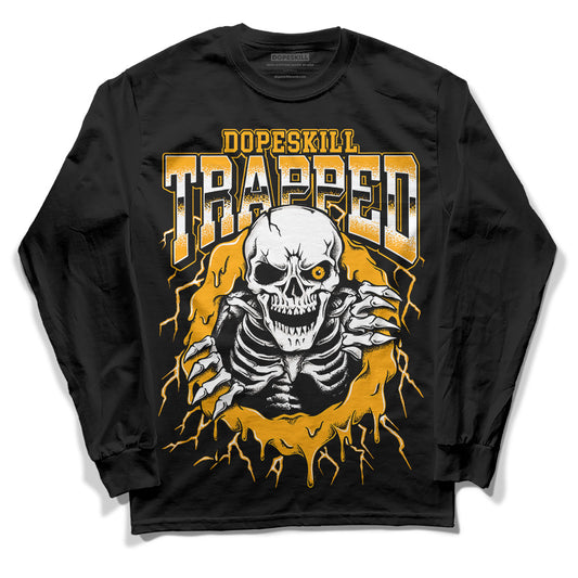 Jordan 1 High Yellow Toe DopeSkill Long Sleeve T-Shirt Trapped Halloween Graphic Streetwear - White 